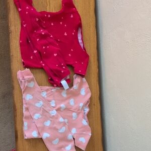 Carter's Red and Pink Heart Pajama Set